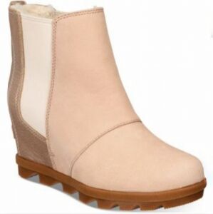 SOREL Women's Casual Boots - Natural Tan Joan II Leather Wedge Chelsea Boot 7